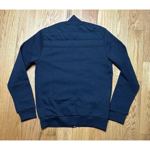 Reiss Hybrid Quilted Zip Through Jacket Coat Navy Felix Freddie Mens Size S